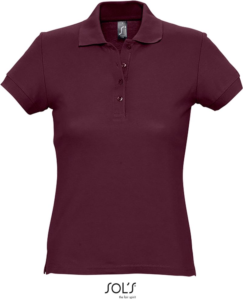 Levně Dámské piqué polo - burgundy