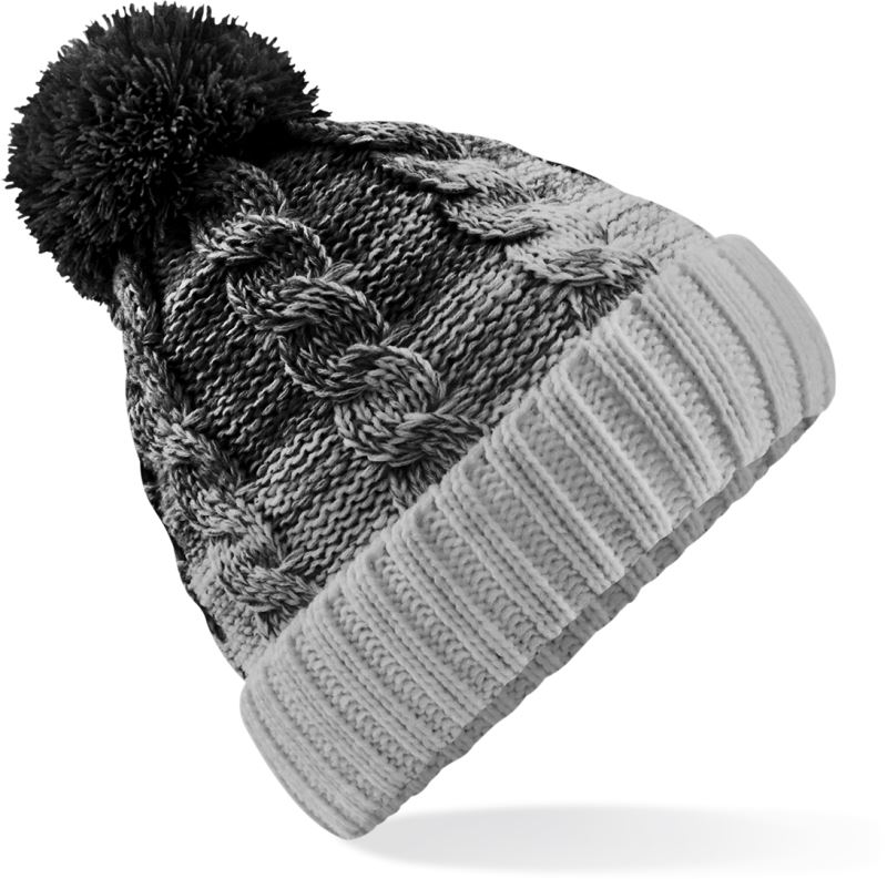 Levně Pletená čepice "Ombré" - black/light grey