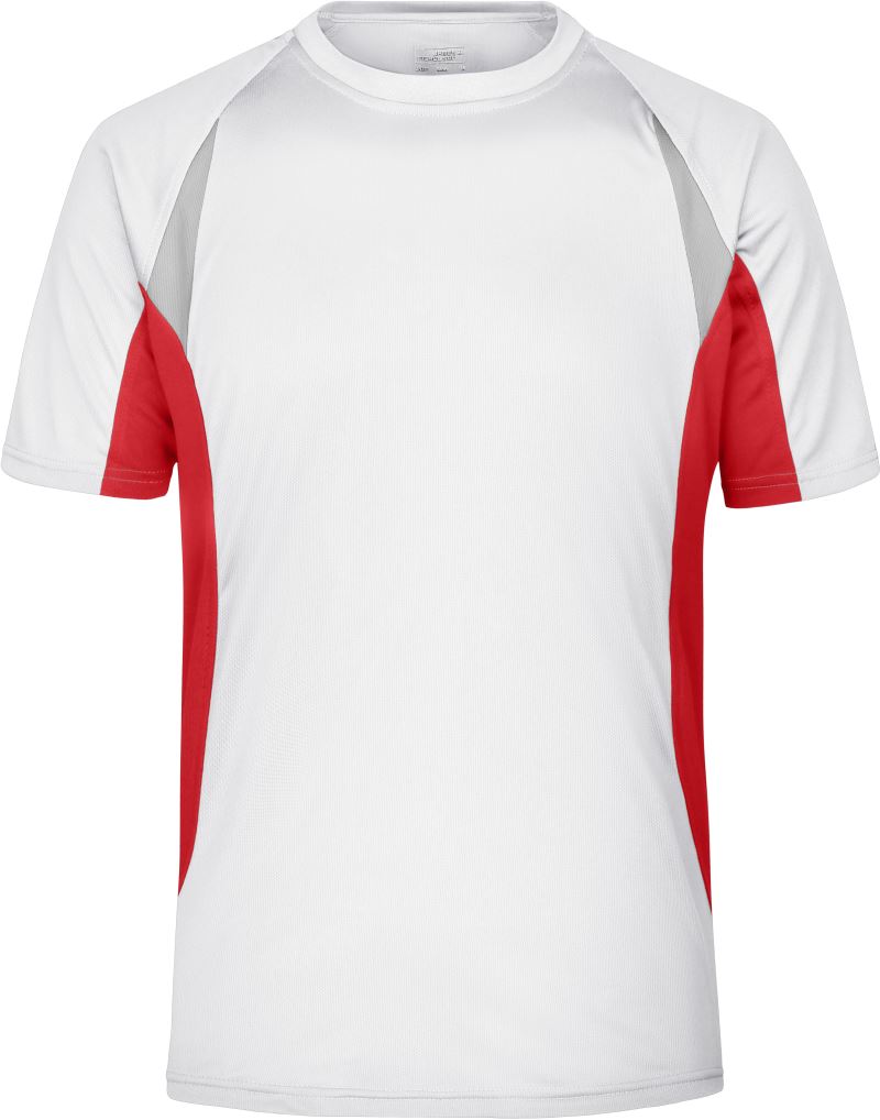 Levně Pánské běžecké tričko - white/red