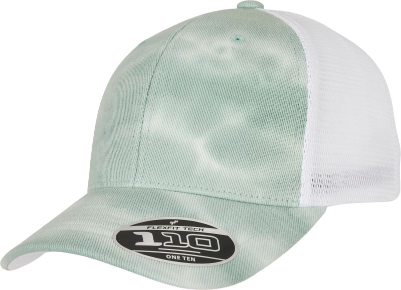 Levně 6 panelová síťovaná kšiltovka - batik mint