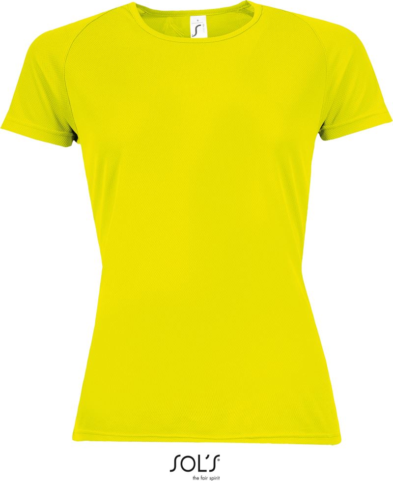 Levně Dámské raglánové sportovní tričko - neon yellow