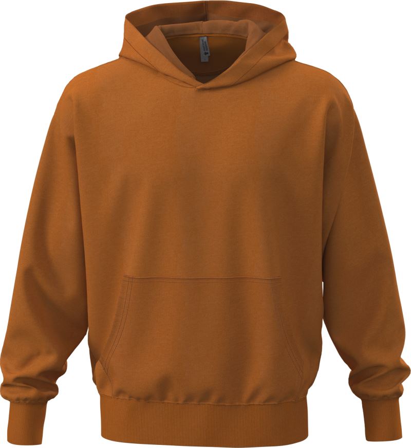Levně Těžká oversize unisex mikina s kapucí - clay