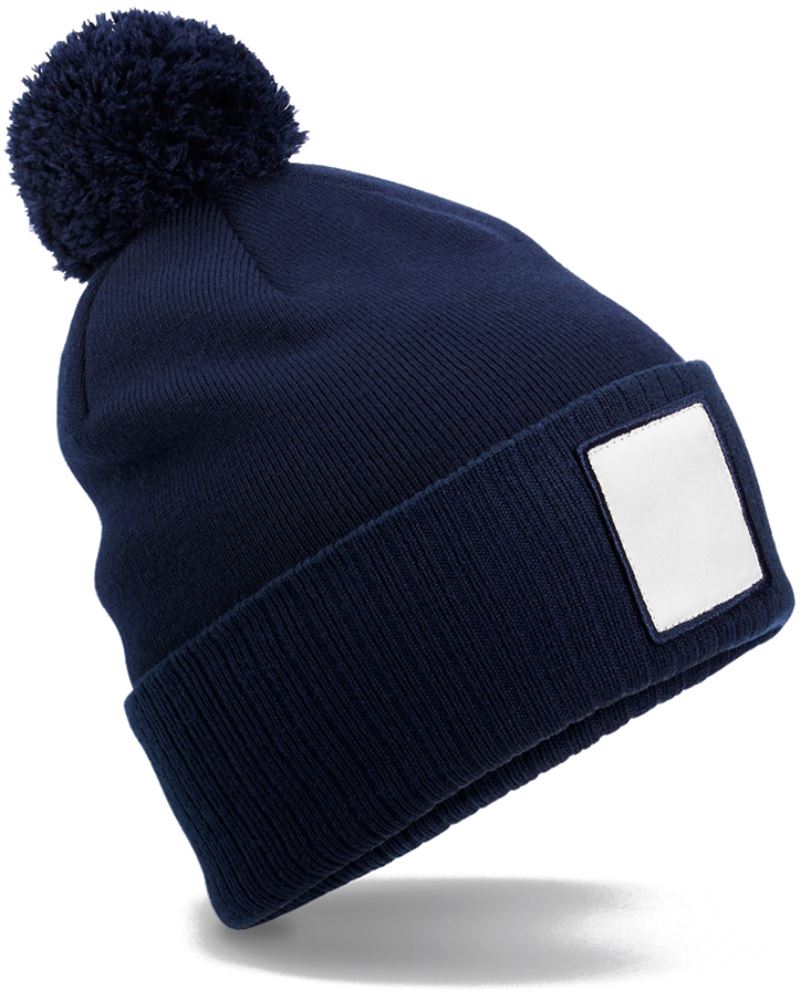 Levně Pletená čepice Patch "Pompon" - oxford navy/white