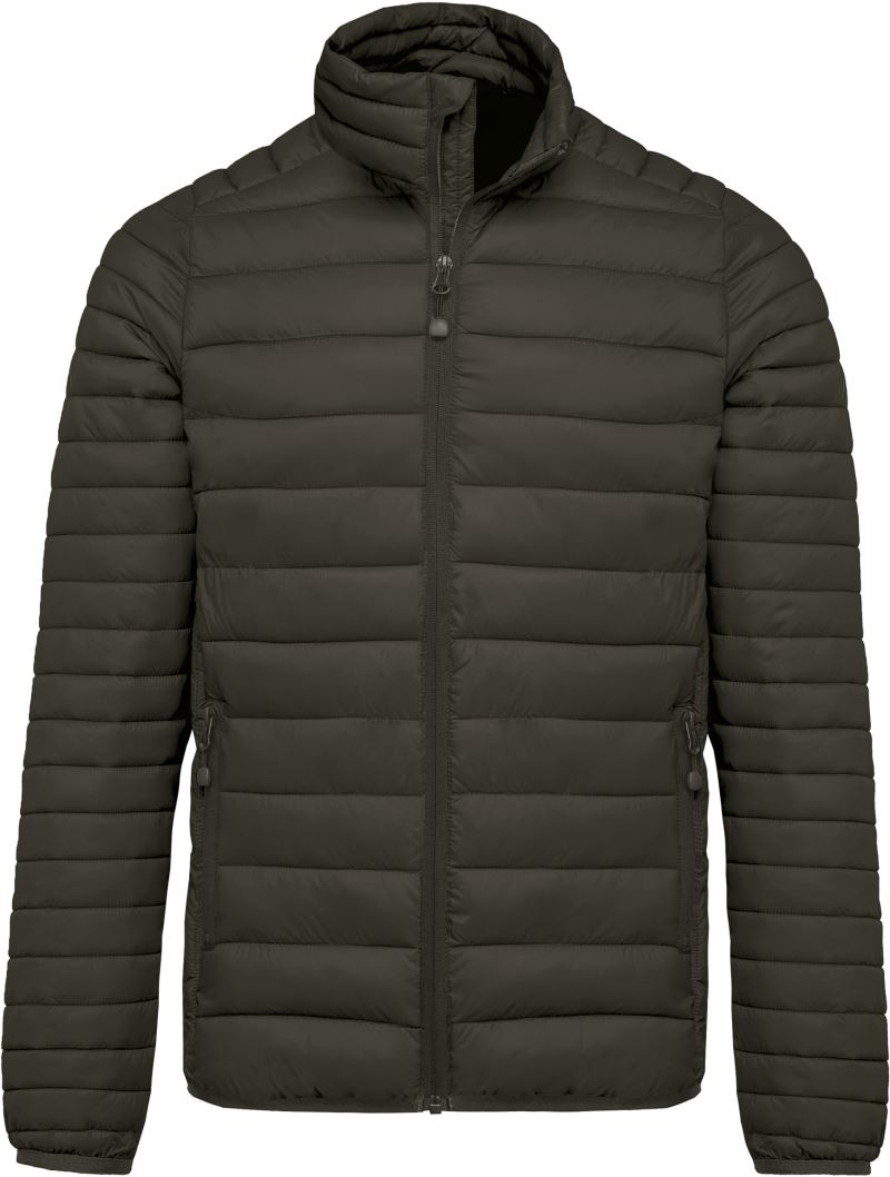 Levně Lehká pánská prošívaná bunda - dark khaki