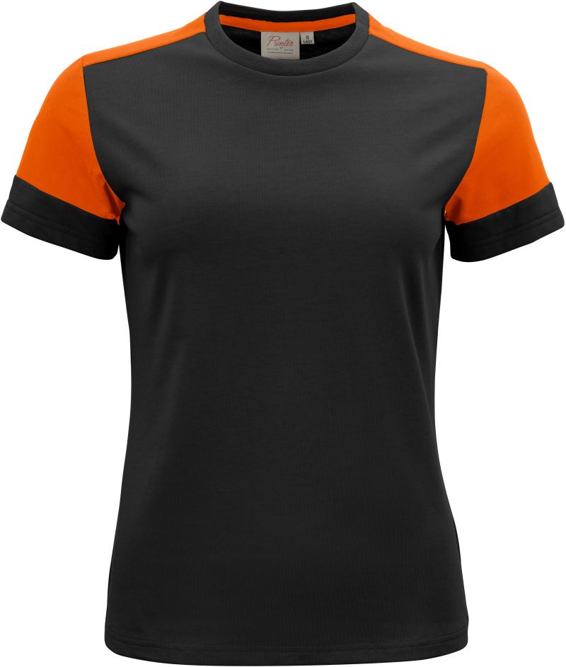 Levně Dámské tričko z těžké bavlny - black/orange