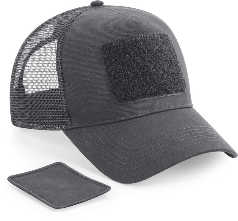 Levně 5 panelová kšiltovka "Removable Patch Trucker" - graphite grey