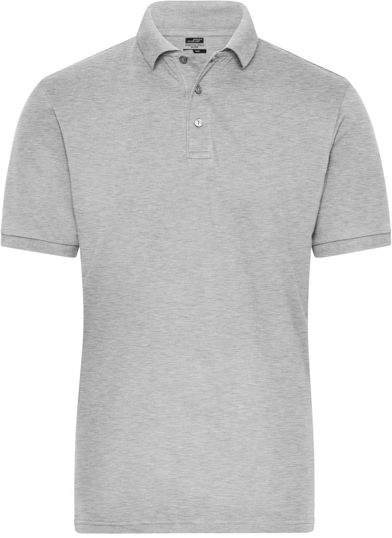 Levně Pánské pracovní elast. polo z bio bavlny - Solid - grey heather