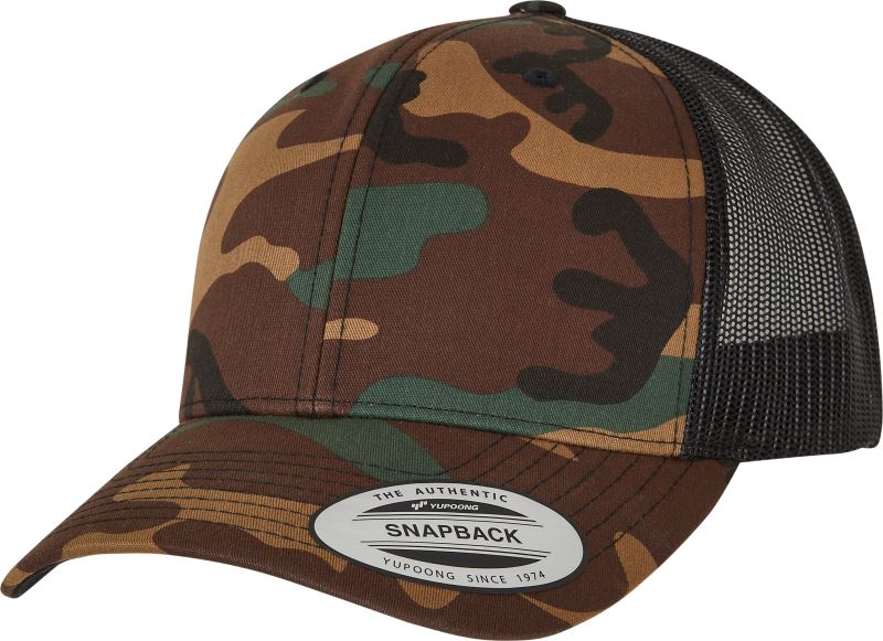 Levně 5 panelová Trucker kšiltovka "Camo" - camo/black