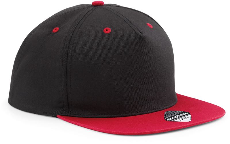 Levně 5 panelová Snapback kontrastní kšiltovka - black/classic red