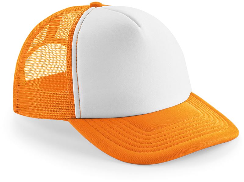 Levně Dětská 5 panelová polyester. síťovaná kšiltovka - orange/white