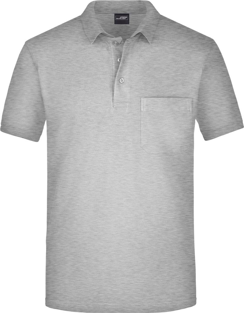 Levně Piqué polo s náprsní kapsou - ash