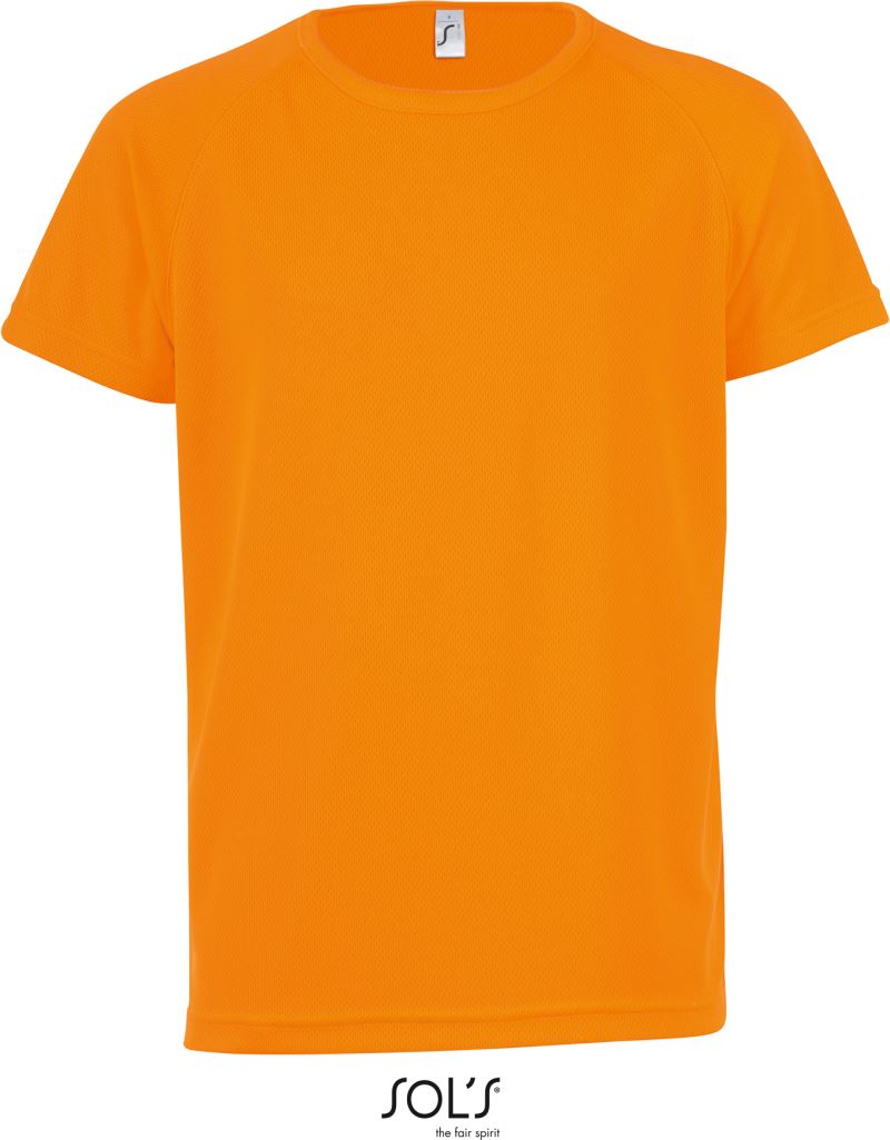 Levně Dětské raglánové sportovní tričko - neon orange