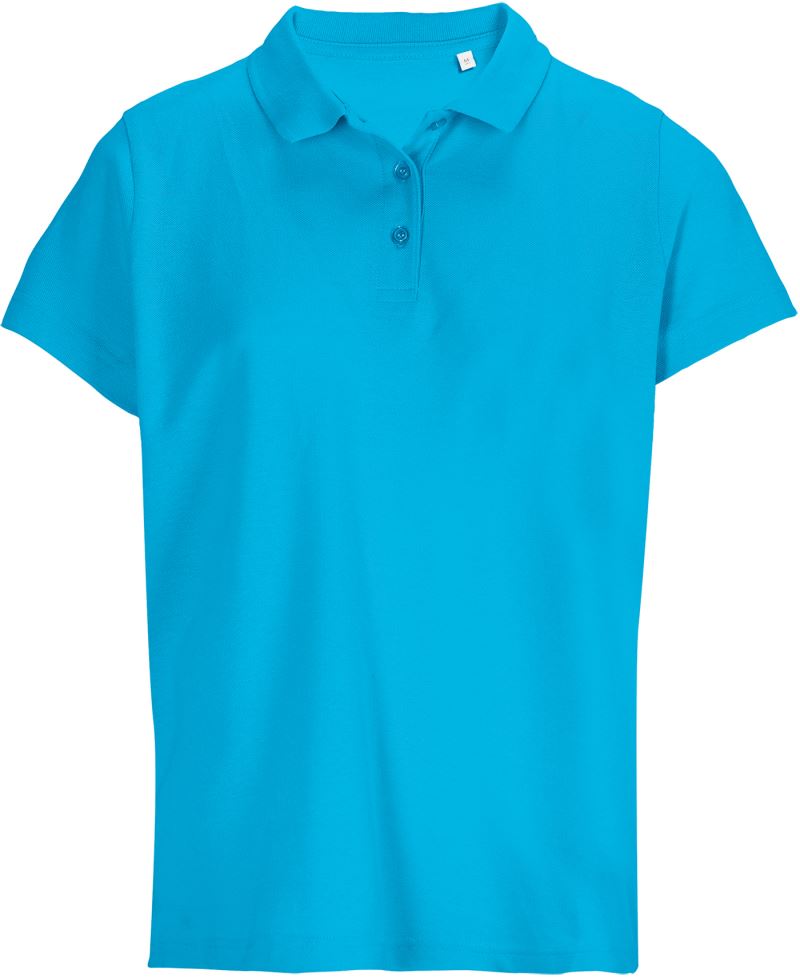 Levně Dámské piqué polo - aqua