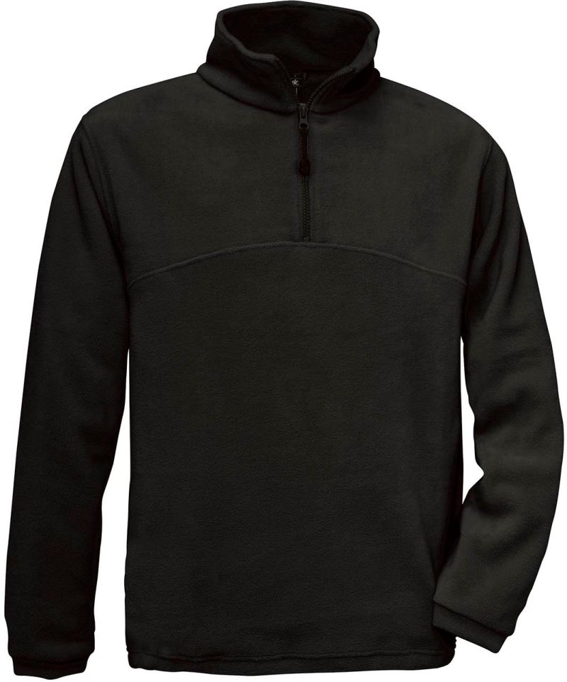 Fleecová mikina s 1/4 zipem - black