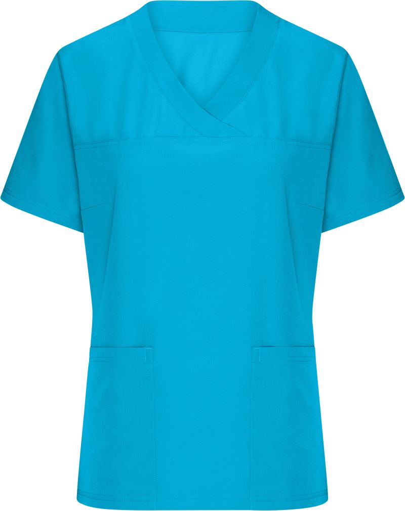 Levně Dámský strečový kazak s výstřihem do V - turquoise