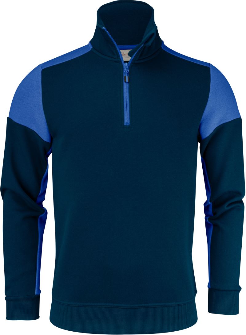 Levně Mikina s 1/4 zipem - navy/cobalt