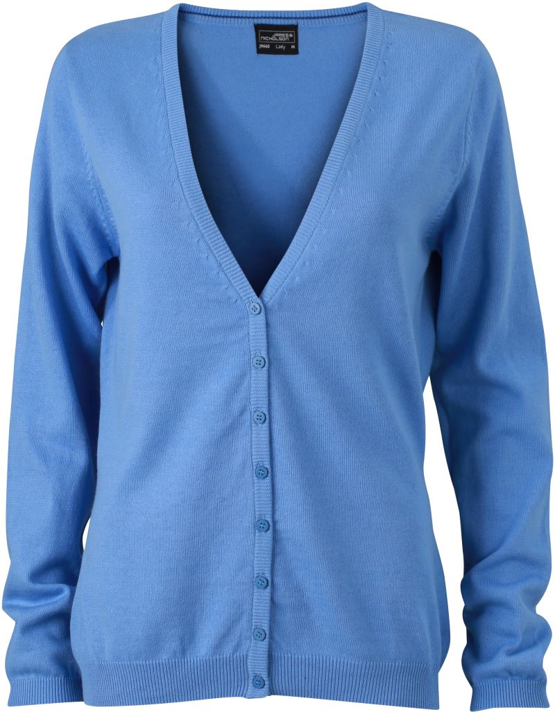 Levně Dámský pletený cardigan s výstřihem do V - glacier blue