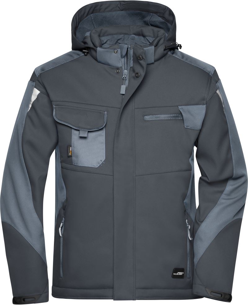 Levně Pracovní zimní softshellová bunda - Strong - black/carbon