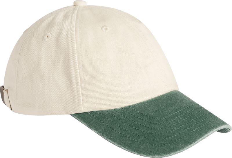 Levně 6 panel nízký profil v kontrastní barvě - natural/vintage bottle green