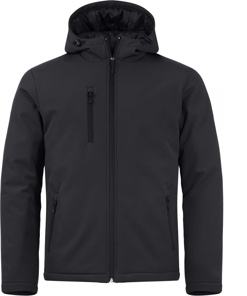 Levně Pánská zateplená softshellová bunda s kapucí - black
