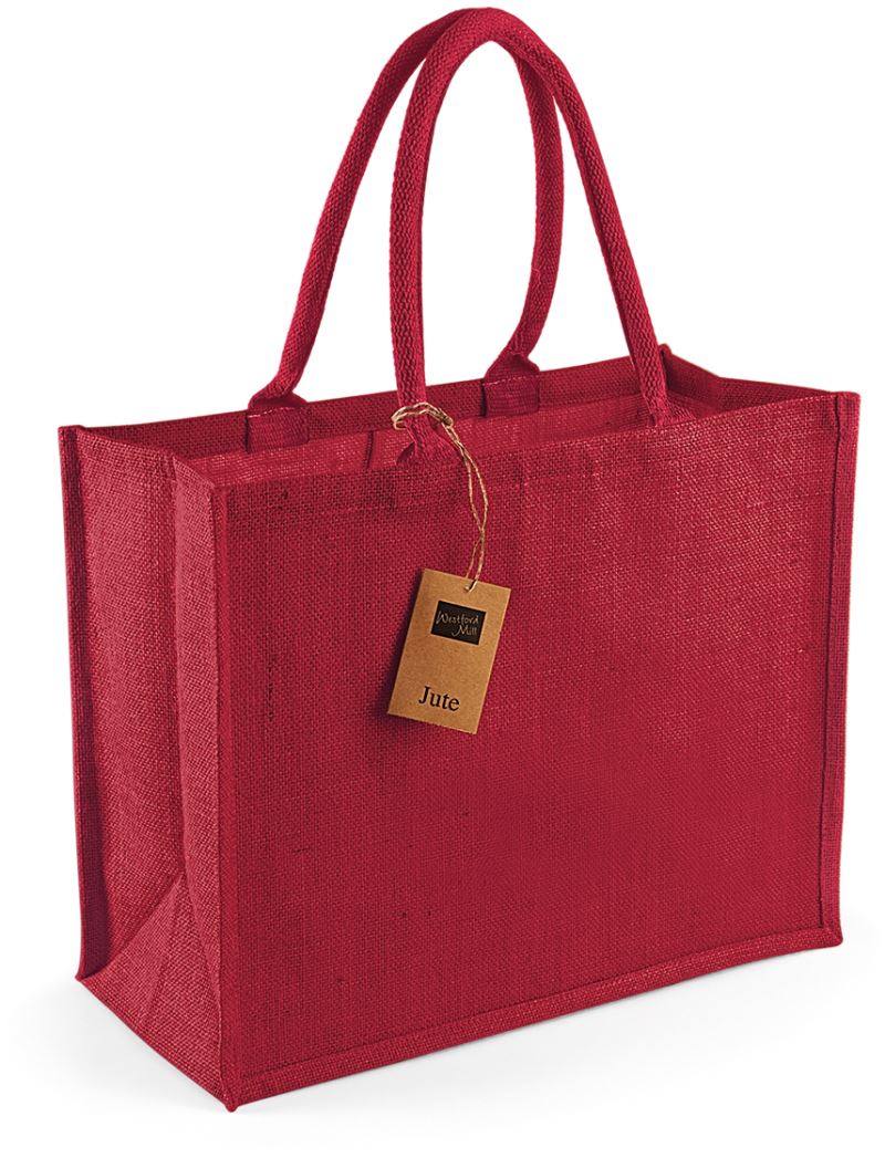 Jutová nákupní taška "Classic" - red/red