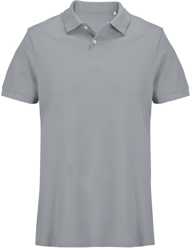 Levně Unisex piqué polo z těžké bavlny - pure grey