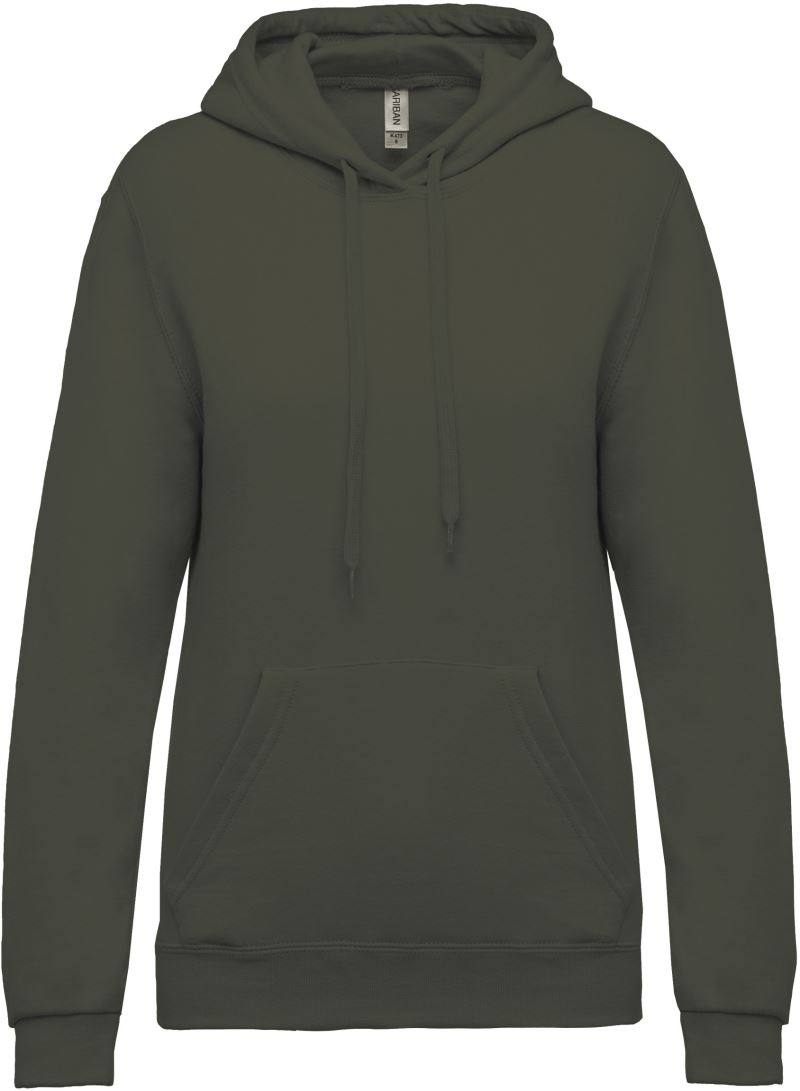 Levně Dámská mikina s kapucí - dark khaki