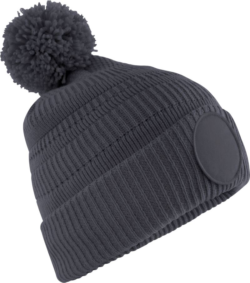 Levně Pletená čepice Patch "Fan" - graphite grey
