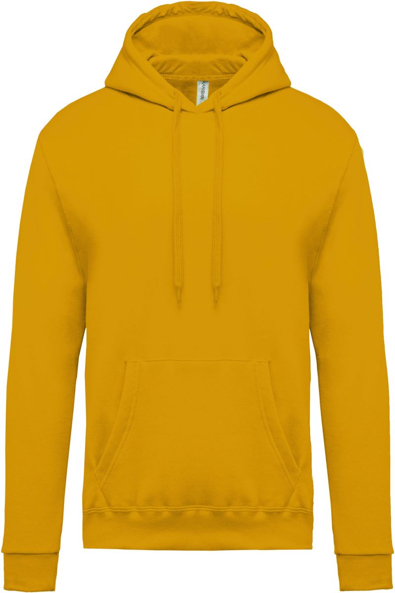 Levně Pánská mikina s kapucí - dark mustard