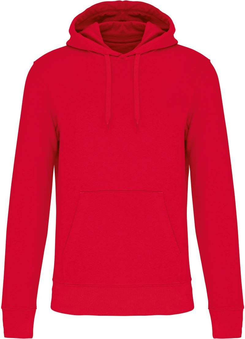 Levně Pánská eco-friendly mikina s kapucí - red