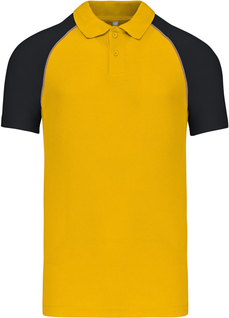 Levně Baseballové piqué polo - yellow/light grey/black