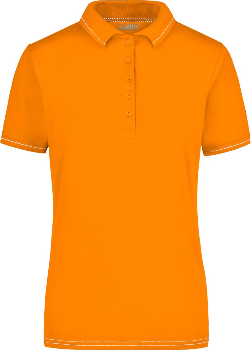 Levně Dámské žerzejové elastické polo - orange/white