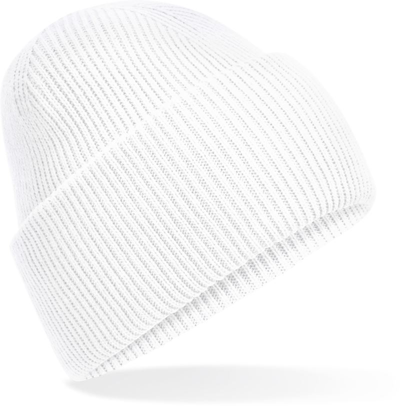 Levně Pletená čepice s manžetou "Recycled" - white