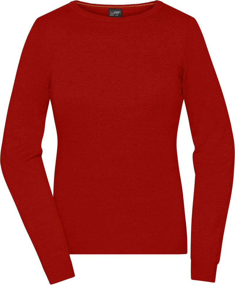 Levně Dámský svetr s kulatým výstřihem - red