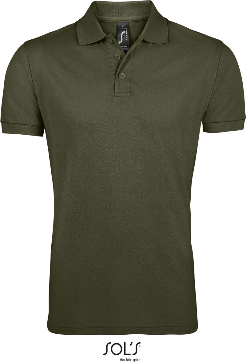 Levně Pánské piqué polo z těžké bavlny - army