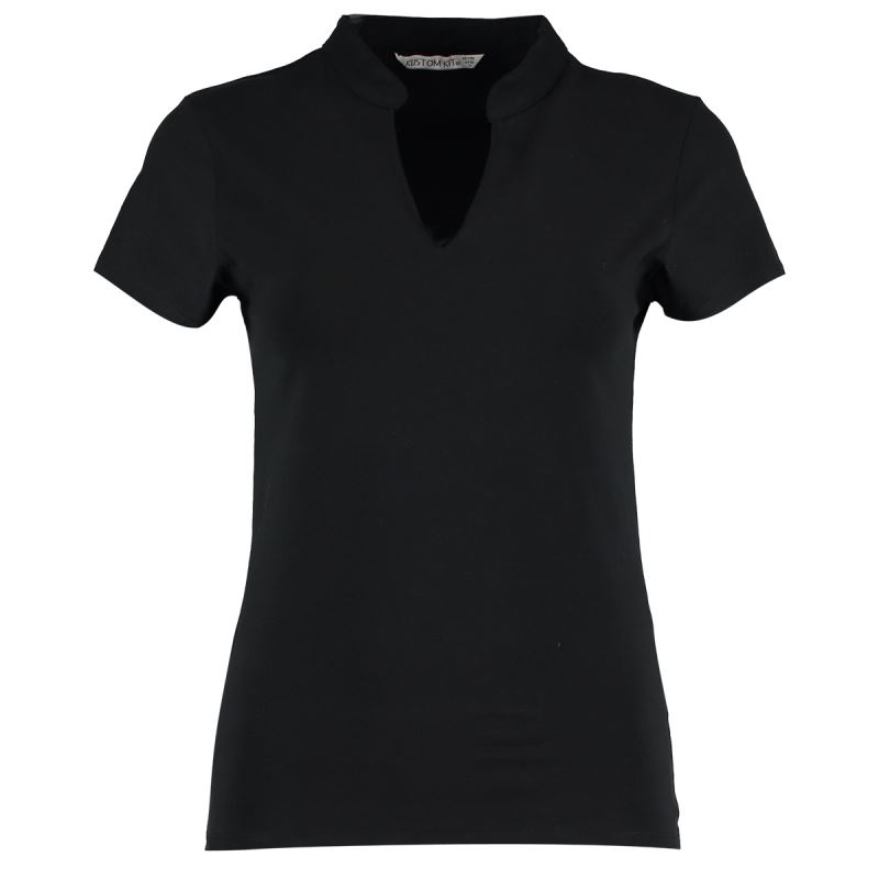 Levně Top s mandarin límečkem - black