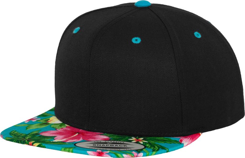 Levně 6 panelová baseballová kšiltovka - black/aqua