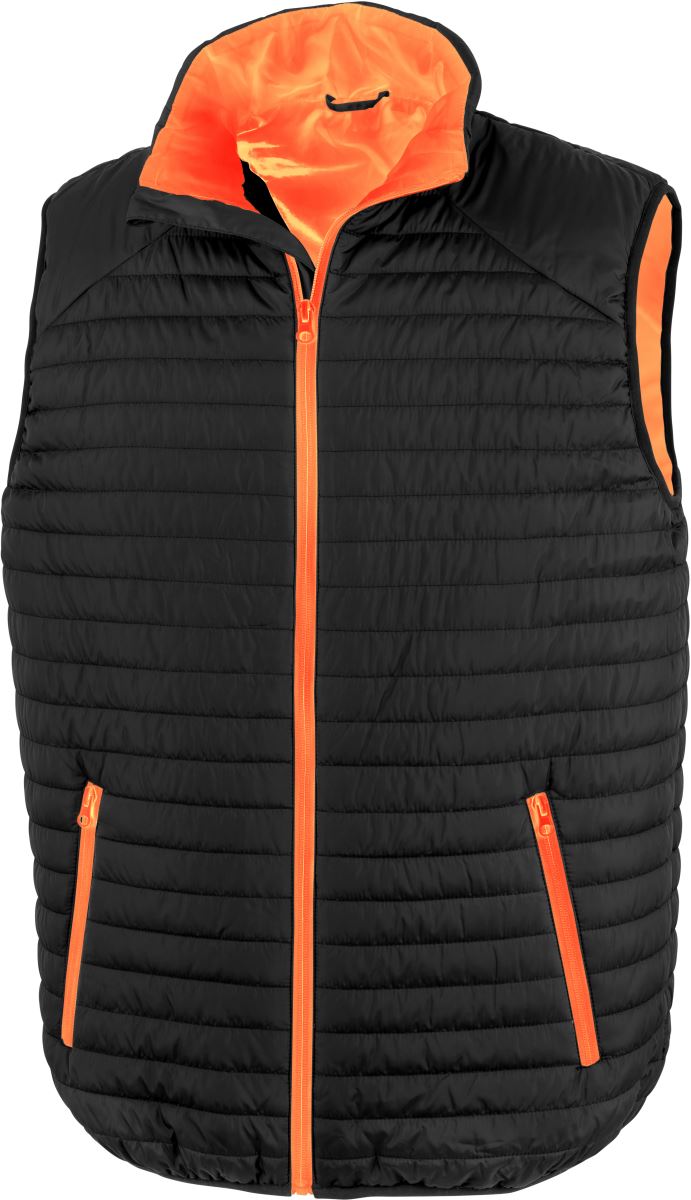 Levně Thermo prošívaná vesta - black/orange
