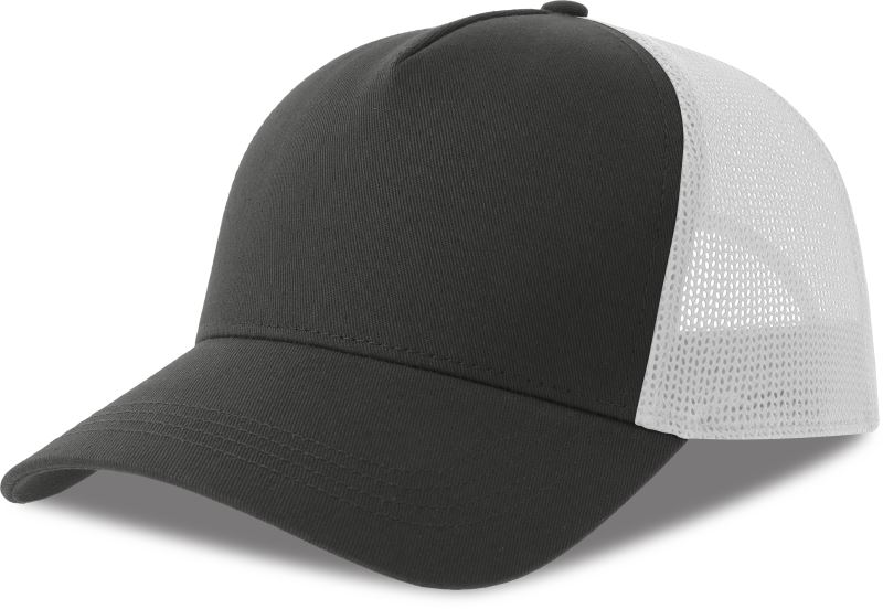 5 panelová Trucker kšiltovka - dark grey/white