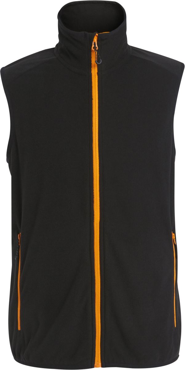 Levně Fleecová vesta Structure "Navigate" - black/orange pop