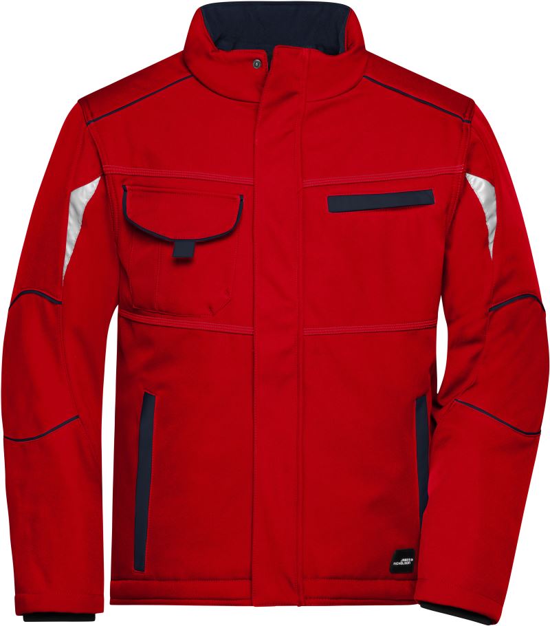 Levně Pracovní zimní softshellová bunda - Color - red/navy