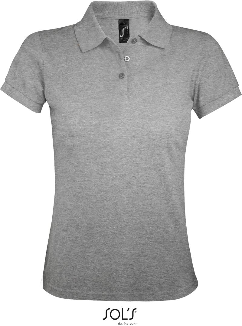 Dámské piqué polo z těžké bavlny - grey melange