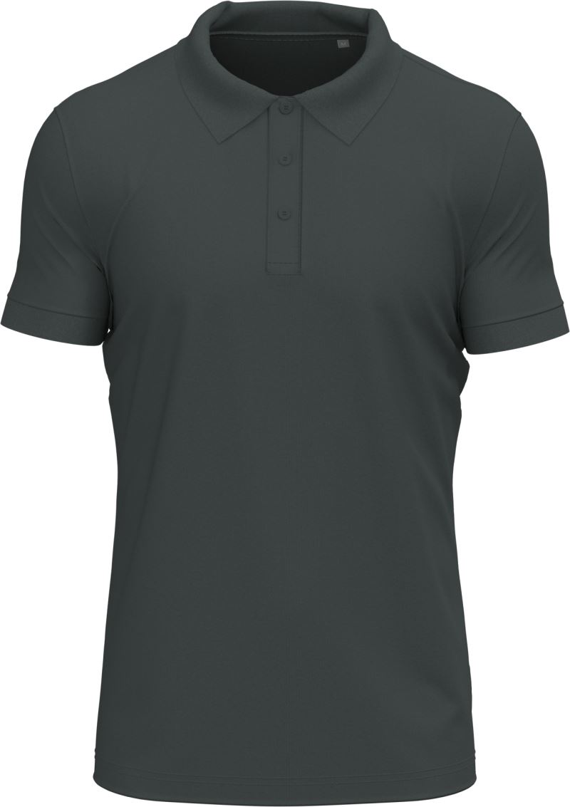 Levně Pánské elastické piqué polo z těžké bavlny - slate grey