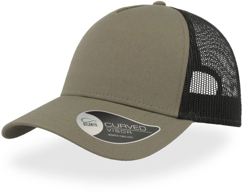 Levně 5 panelová Trucker kšiltovka "Rapper" - olive/black