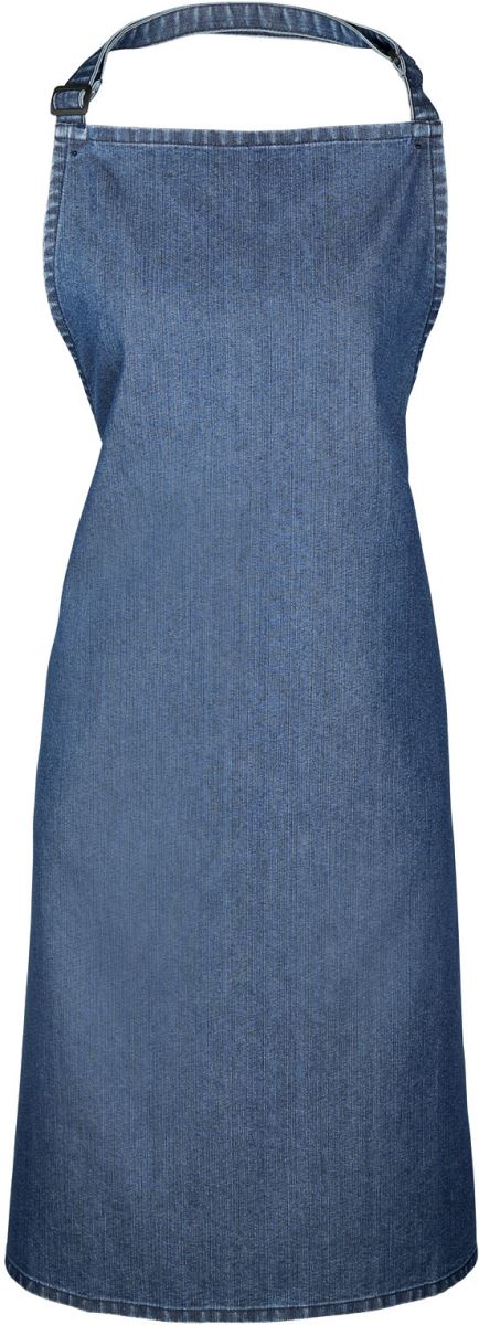 Levně Zástěra s laclem "Colours" - indigo denim