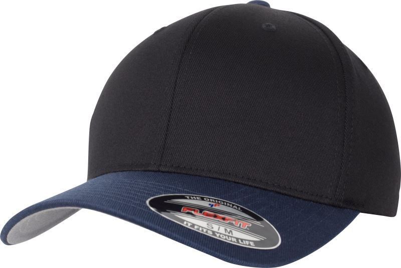Levně 6 panelová vlněná česaná kšiltovka Flexfit - black/navy