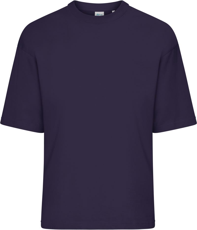 Levně Těžké bio oversize tričko - deep purple