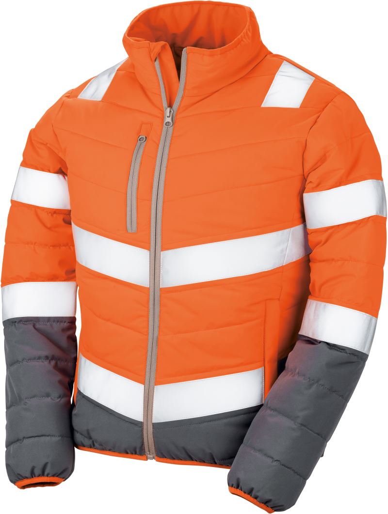 Levně Dámská bezpečnostní bunda - fluorescent orange/grey