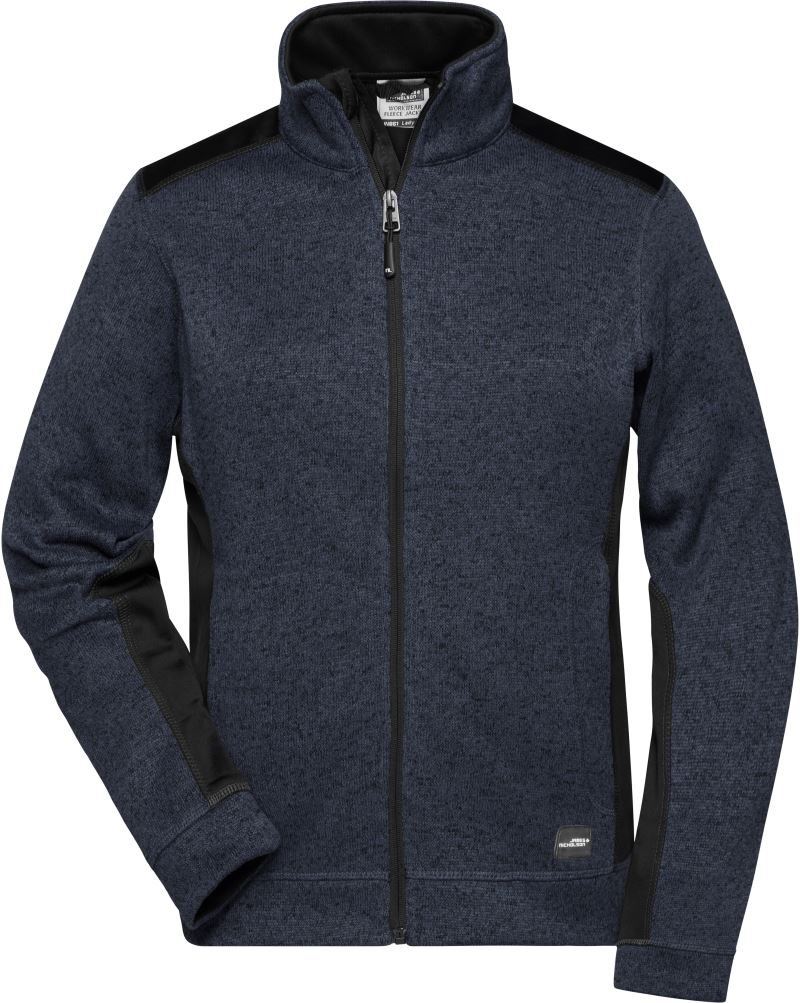 Levně Dámská pracovní pletená fleecová bunda - Strong - carbon melange/black