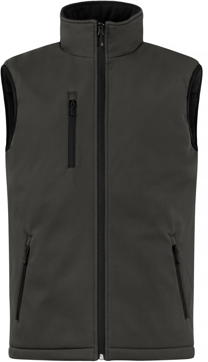 Levně Pánská zateplená softshellová vesta - dark grey